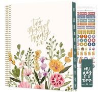 bloom daily planners 2026 Planner (January to December) - 8.5” x 11” Weekly & Monthly Dated Agenda Organizer Book with Stickers & Tabs - Flexible Soft Cover - Beige Bouquet