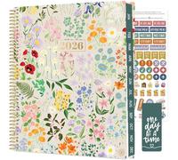 bloom daily planners 2026 Planner (January to December) - 8.5” x 11” Weekly & Monthly Dated Agenda Organizer Book with Stickers & Tabs - Flexible Soft Cover - Garden Party, Beige