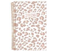 bloom daily planners 2026 Pocket Planner - 4” x 6” - (January 2026 - December 2026) - MINI Weekly/Monthly Agenda Organizer & Calendar Book - Tan Leopard