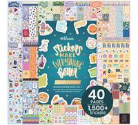 bloom daily planners 40 Page Mega Planner Sticker Pack (1500+ Stickers) - 6” x 9” Bound Ultimate Variety Sticker Book with Foil - Seasons, Celebrations, Holidays, Food, Travel, Quotes & More - Vol. 1