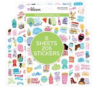 bloom daily planners Female Empowerment Planner Stickers - Variety Pack - 6 Sheets / 205 Girl Power Themed Stickers