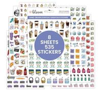 bloom daily planners Hand-Drawn Everyday Essentials Planner Stickers (490+ Stickers) - Vintage Style Variety Pack for Decorating, Planning, Scrapbooking