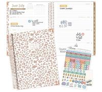 bloom daily planners HARDCOVER 2025-2026 (8.5" x 11") Academic Year Day Planner (July 2025 - July 2026) - Task Goal Organizer - Monthly & Weekly Inspirational Agenda Book - Tan Leopard