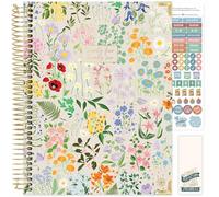 bloom daily planners HARDCOVER 2025-2026 (8.5" x 11") Academic Year Day Planner (July 2025 - July 2026) - Task Goal Organizer - Monthly & Weekly Inspirational Agenda Book - Garden Party, Beige