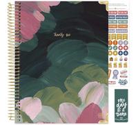 bloom daily planners HARDCOVER 2026 Planner (January to December) - 8.5” x 11” Weekly & Monthly Dated Agenda Organizer Book with Stickers & Tabs - Emerald Paint Strokes