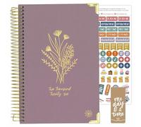 bloom daily planners HARDCOVER 2026 Planner (January to December) - A5 Task Goal Organizer - Monthly & Weekly Inspirational Agenda Book - 5.5" x 8.25" - Linen, Purple