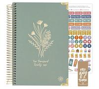 bloom daily planners HARDCOVER 2026 Planner (January to December) - A5 Task Goal Organizer - Monthly & Weekly Inspirational Agenda Book - 5.5" x 8.25" - Linen, Green