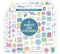 bloom daily planners Inspirational & Motivational Quotes Planner Stickers (8 Sheets / 200+ Stickers) - Hand-Lettered Positive Cute Aesthetic Quotes for Decorating Organizers, Scrapbooks, Laptops, etc.