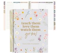 bloom daily planners New Undated Academic Year Teacher Planner & Calendar with Frosted Protective Cover - 7 Period Lesson Plan Organizer Book (9" x 11") - Teach Them Love Them