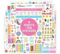 Bloom daily planners Newly Improved Classic Planner Sticker Sheets - Variety Sticker Pack for Decorating, Planning, Scrapbooking, etc. - 708 Stickers Per Pack!