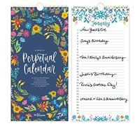 bloom daily planners Perpetual Hanging Flip Calendar - 5” x 10” - Monthly Wall Organizer for Important Dates, Birthdays, Anniversaries, etc. - Seasonal Florals