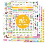 bloom daily planners Planner Sticker Value Pack (13 Unique Sheets / 1,000+ Stickers) - New Variety Assortment Bundle for Planning & Decorating