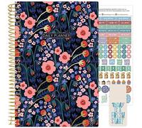 bloom daily planners UNDATED Calendar Year Day Planner - Passion/Goal Organizer - Start Anytime Monthly/Weekly Agenda Book with Tabs (January to December) - 5.5" x 8.25" - Poppy Meadow, Blue