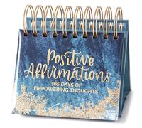 bloom daily planners Undated Perpetual Desk Easel/Inspirational Standing Flip Calendar - Page a Day - (5.25" x 5.5") - Positive Daily Affirmations
