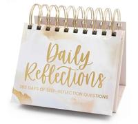 bloom daily planners Undated Perpetual Desk Easel/Inspirational Standing Flip Calendar - Page a Day - (5.25" x 5.5") - Daily Mindfulness Reflection Questions