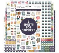 bloom daily planners Workday Essentials Planner Stickers - Productivity Variety Pack for Business Professionals - 8 Sheets / 802 Stickers - Meetings, Deadlines, Payday Icons for Work & Office