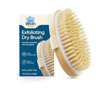 Bloom Exfoliating Oval Dry Bath Brush | 1 Unit | for Lymphatic Drainage & Cellulite Appearance | Sheds Dead Skin Cells & Prevents Ingrown Hair | Wooden Bath Brush with Natural Bristles