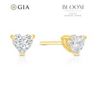 BLOOM Florence 14ct Yellow Gold 0.50ct Lab Grown Diamond Heart Earrings