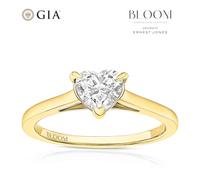 BLOOM Florence 18ct Yellow Gold 1ct Lab Grown Diamond Heart Solitaire Ring