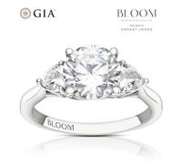 Bloom Florence Platinum 2.50ct Lab Grown Diamond Heart Trilogy Ring