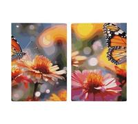 Bloom Flower And Butterfly Passport Holder Cover PU Leather Waterproof Passport Case Travel Wallet with Credit Card Slots for Women Men, style, 20.3x13.8cm