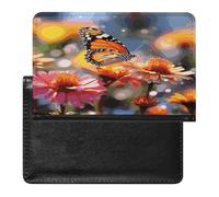 Bloom Flower And Butterfly Passport Holder for Travel PU Leather Passport Book Card Holder Case Cute Passport Wallet Ultra Slim Passport Cover Passport Protector Case for Women Men