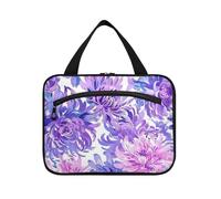 Bloom Flower Chrysanthemum Adventure Lavender Hanging Travel Bag Hanging with Hook, Designer Accessories Skin Care Bag for Travelers Work organizador de maquillaje para L