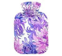 Bloom Flower Chrysanthemum Adventure Lavender Water Bottle for hot Water with Soft Cover, 2L Water Bags for Period Cramps, Period Cramps, Bolsa para agua Caliente