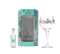 Bloom Gin Gift Set - Official Bloom London Dry Gin Set, 5cl Alcohol Miniature, Balloon Gin Glass - Bloom London Dry Flavoured Gin with Floral Citrus Botanicals - Birthday Gin Gifts for Women and Men