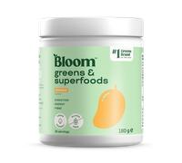 Bloom Super Greens Powder Mango (30 Servings) with Probiotics, Digestive Enzymes, Spirulina & Chlorella, Sugar-Free