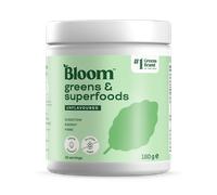 Bloom Super Greens Powder Unflavoured (30 Servings) with Probiotics, Digestive Enzymes, Spirulina & Chlorella, Sugar-Free