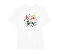 Bloom & Grow Floral Inspirational T-Shirt, Men's Big and Tall, White, 4X Tall