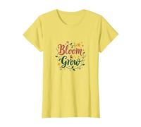 Bloom & Grow Floral Inspirational T-Shirt, Women, Lemon, XXL