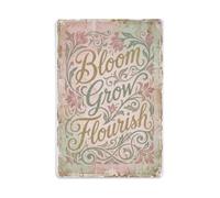 Bloom Grow Flourish Sign Metal Tin Sign