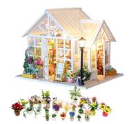 Bloom House DIY Miniature Kit | Transparent Greenhouse-Style Flower Room with Delicate Floral Display & Tea Space | Elegant Gift for Adults (Sosa Flower House)