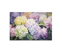 Bloom Hydrangea Printed Canvas Posters Modern Beautiful Flower Romantic Botanicals Wall Decor for Living Rooms Bedroom Wall Art
