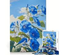 Bloom in Blue Morning Glory Puzzles for Teenagers 1000 Pieces Mind Power Easy Relaxation Uniform Edges Thoughtful Gift (38X52CM)