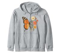 Bloom In Grace Peter Bible Verse Butterfly With Flowers Zip Hoodie