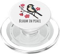 Bloom in Peace Bird and Cherry Blossom Serenity Art PopSockets PopGrip for MagSafe