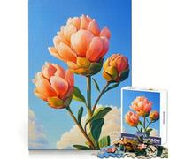 Bloom in Peach Peonies Puzzle for Teenagers 1000 Pieces Mind Power Unwind Easily Uniform Edges Chic Xmas Gift (38X26CM)