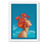 Bloom in Place Modern Framed Wall Art Print A4 (29.7×21cm) White, Wall Decor for Living Room, Bedroom, Office & Home, Ready to Hang, Art Gift