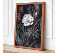 Bloom in Shadow Botanical Canvas Wall Art Print 36x24 Inch (91 x 61 cm)