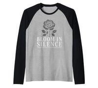 Bloom in Silence - Vintage Rose Inspirational Floral Raglan Baseball Tee
