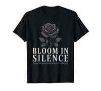 Bloom in Silence - Vintage Rose Inspirational Floral T-Shirt