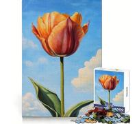 Bloom in Tulip 1000 Pieces Jigsaws Adults Puzzles Mind Power Mind Calming Fun Uniform Edges (38X26CM)