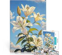 Bloom in White Lilies1000 Pieces Jigsaw Puzzles for Adults Educational Family Game for is ideal as a gift for the whole family 38x26cm