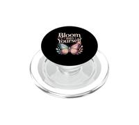 Bloom Into Yourself Butterfly Floral Quote PopSockets PopGrip for MagSafe