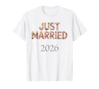 Bloom JUST Married 2026 Bride Babes Bridal in Progress T-Shirt