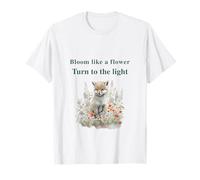 Bloom Like a Flower Turn to the Light Spiritual Design T-Shirt