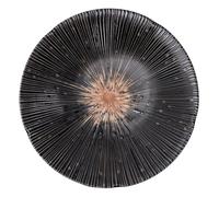 Bloom Minoyaki Traditional Sendan Tokusa Japanese Style Ceramic Dinner Deep Plate - Assorted Colour Ø22cm | H4.5cm (Set of 4) (Black)